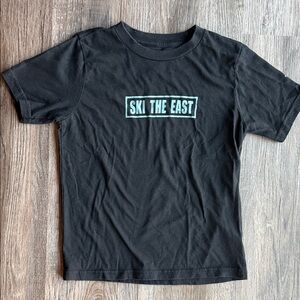 Kids "Ski The East" Black Tee with Teal Logo
